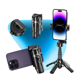Mini Tripé de Bolso 3 em 1 com Bastão de Selfie, 360° Suporte Ajustável e Extensível para Celular
