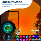 AuraLite Mood Luz Ambiente LED com Efeito Natural e Mágico Projeção Circular Colorida para Fotos Vídeos e Decoração USB