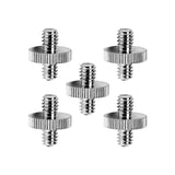 Kit 5 Adaptadores 1/4 - Duplo Metálico para Tripés, Câmeras e Acessórios DSLR