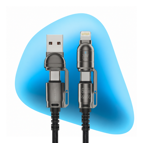 CABO 4 EM 1 – USB-A, USB-C e Lightning