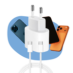 UltraCharge Carregador iPhone 15 Pro Max 35W USB-C Turbo com Cabo Incluso para Carregamento Rápido e Eficiente com Proteção contra Superaquecimento e Sobrecarga