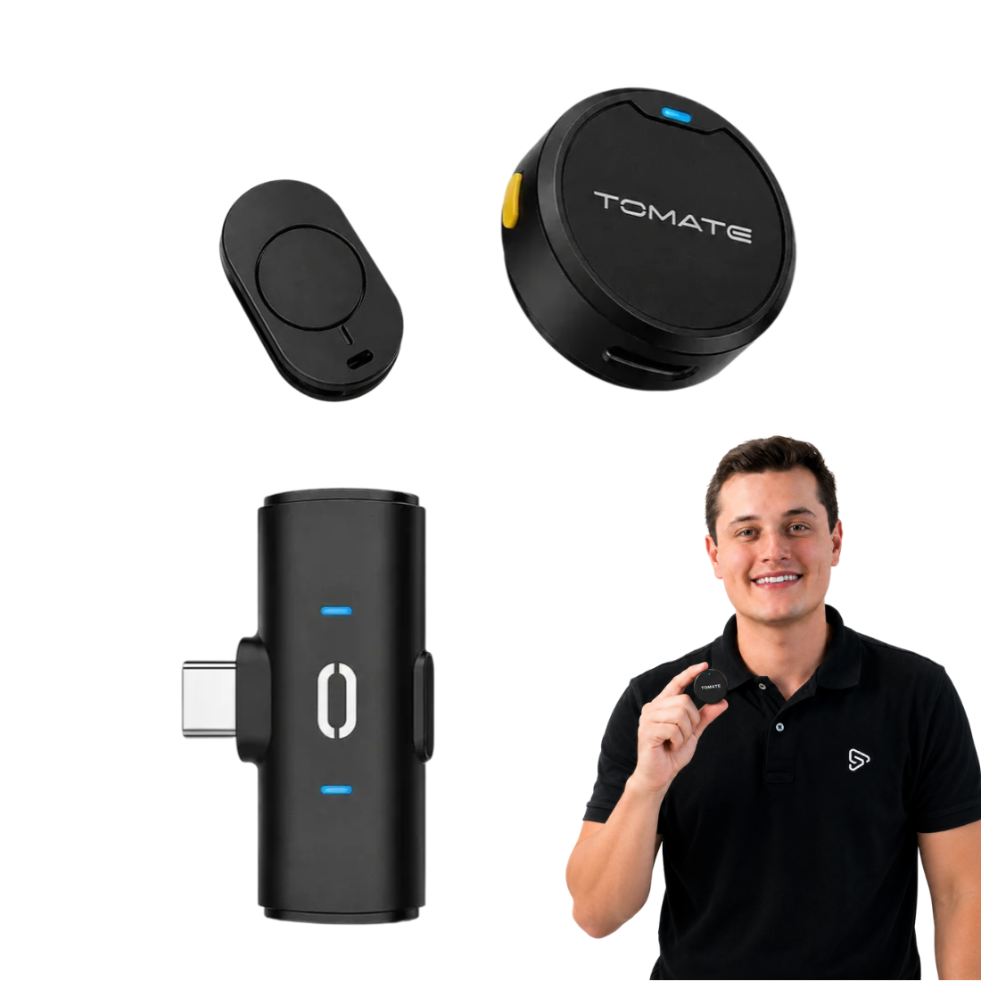 VoiceHub – Microfone de Lapela Sem Fio Magnético