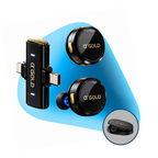 KIT MICROFONE LAPELA SEM FIO DUPLO 2 MICS IPHONE ANDROID