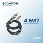CABO 4 EM 1 – USB-A, USB-C e Lightning