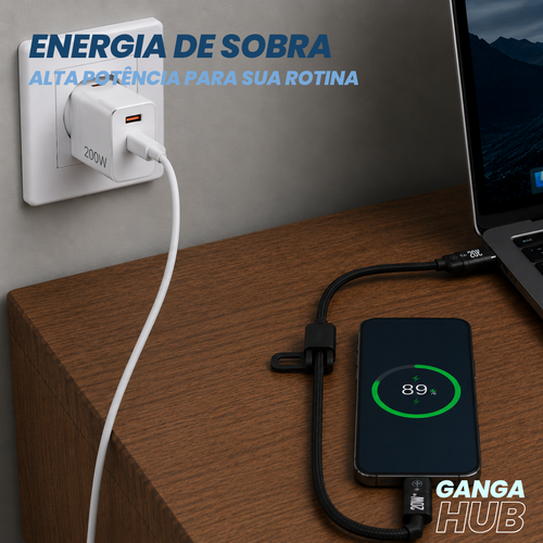 Carregador de 200w + Cabos 4 em 1