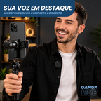 KIT MICROFONE LAPELA SEM FIO DUPLO 2 MICS IPHONE ANDROID