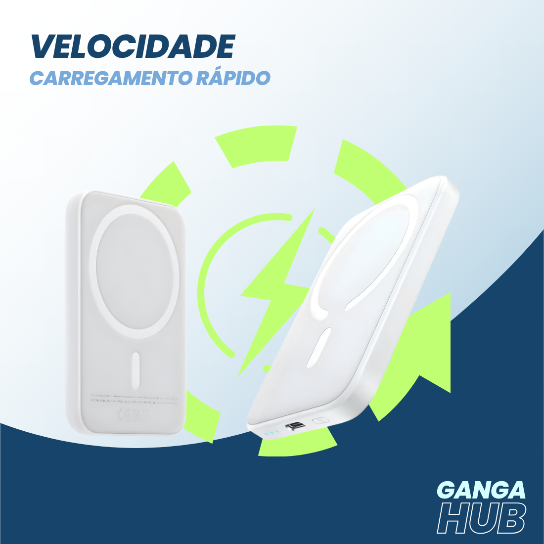 PocketMag Lite - O Carregador Powerbank Magnético Ultra Fino