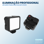 Suporte Estabilizador de Celular para Gravação com Microfone Shotgun e Luz LED
