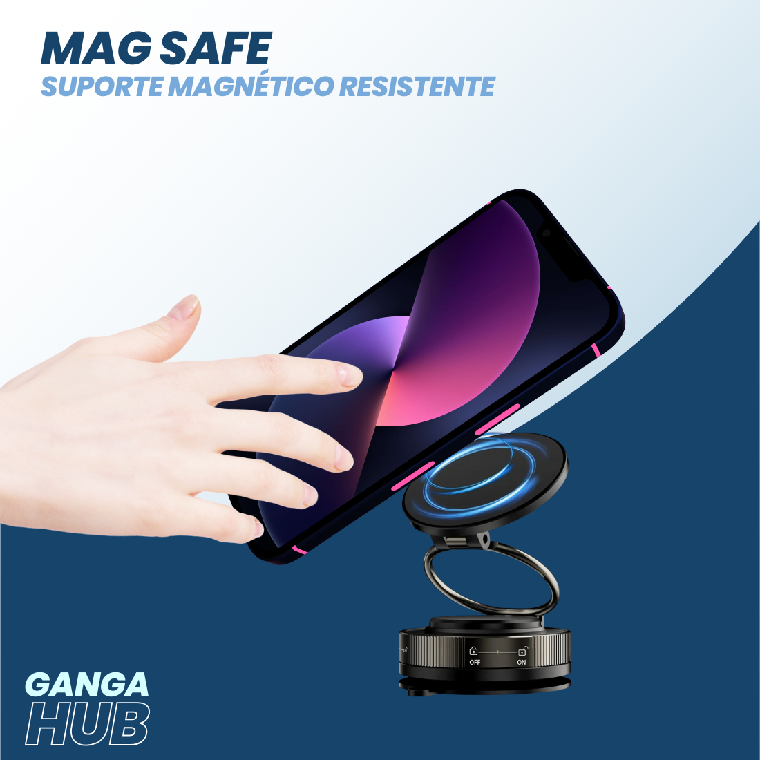 AnyPlace Mag - O Suporte Articulado de Bolso com Fixação à Prova de Impacto