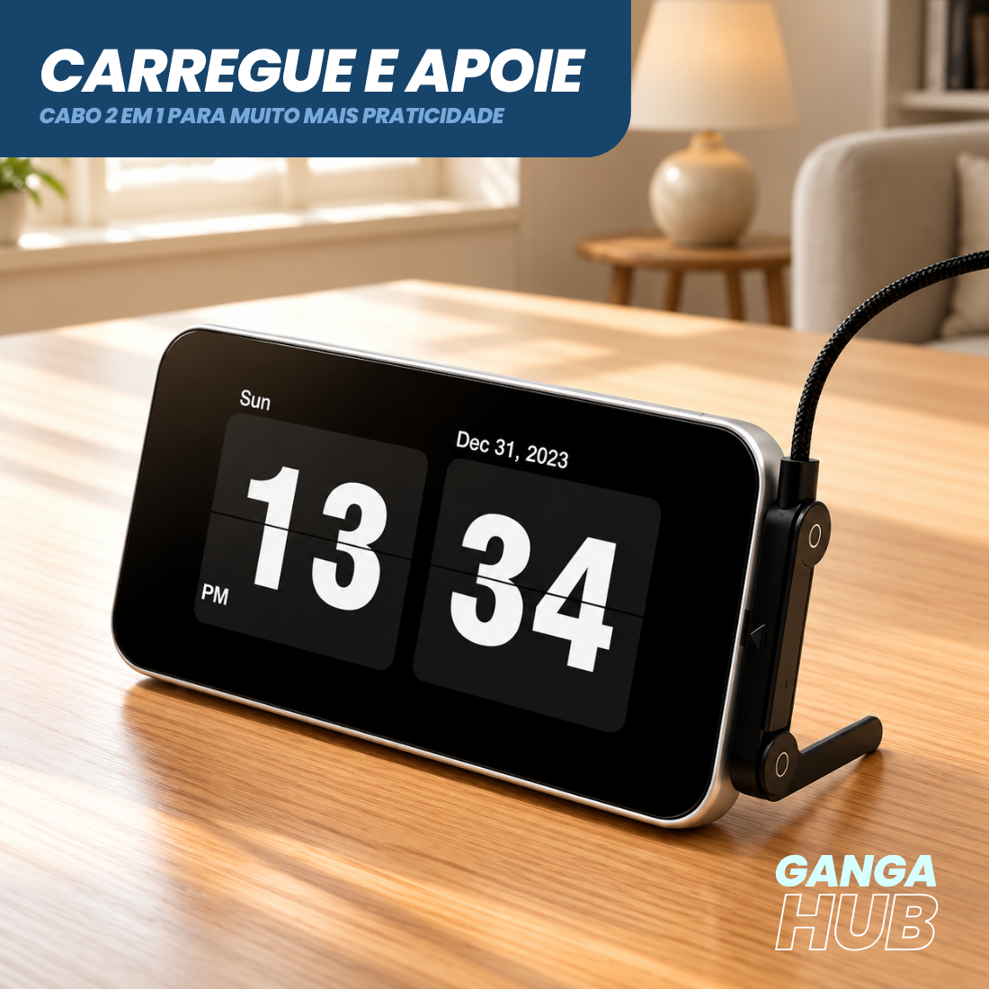 CABO USB-C 240W CARGA RÁPIDA SUPORTE DOBRÁVEL CELULAR