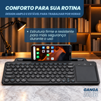 Teclado Ultra-fino sem fio BT 2 4GHz com Touchpad para Tablet PC Celular Notebook