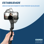 Mini Gimbal Tripé com Luz Embutida Estabilização e 70cm para Vlogs e Selfies