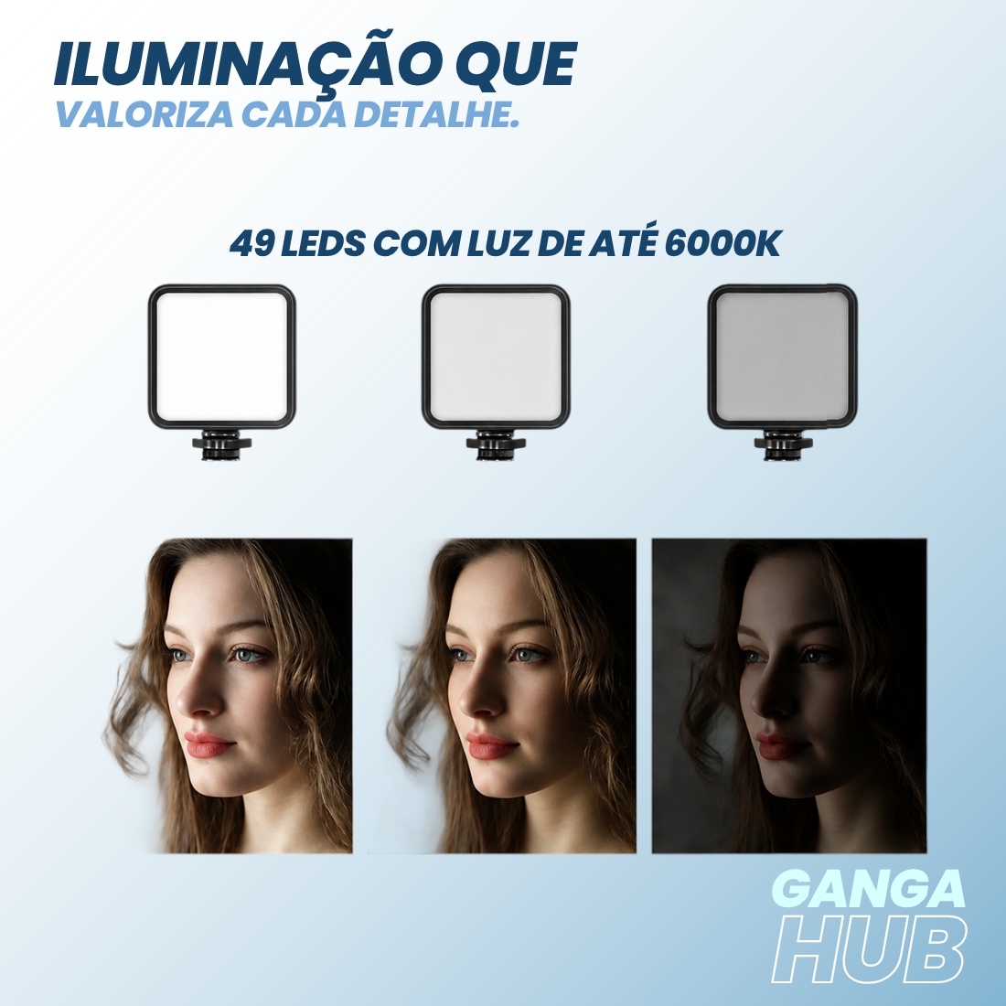 Suporte Estabilizador de Celular para Gravação com Microfone Shotgun e Luz LED