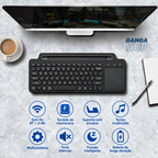 Teclado Ultra-fino sem fio BT 2 4GHz com Touchpad para Tablet PC Celular Notebook