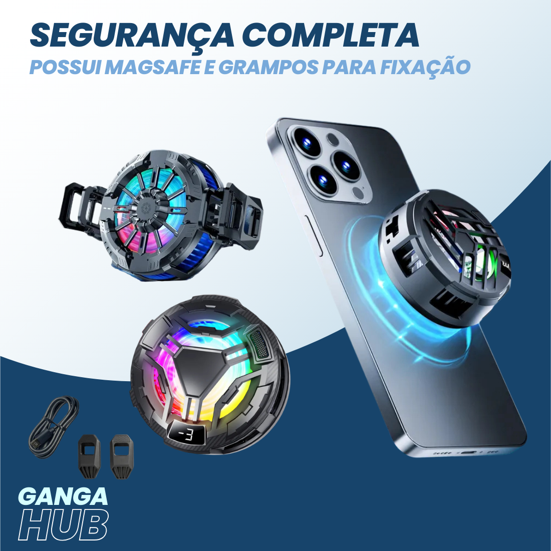 ArcticFan Ultra - O Cooler para celular que resfria em até -3 graus rapidamente.