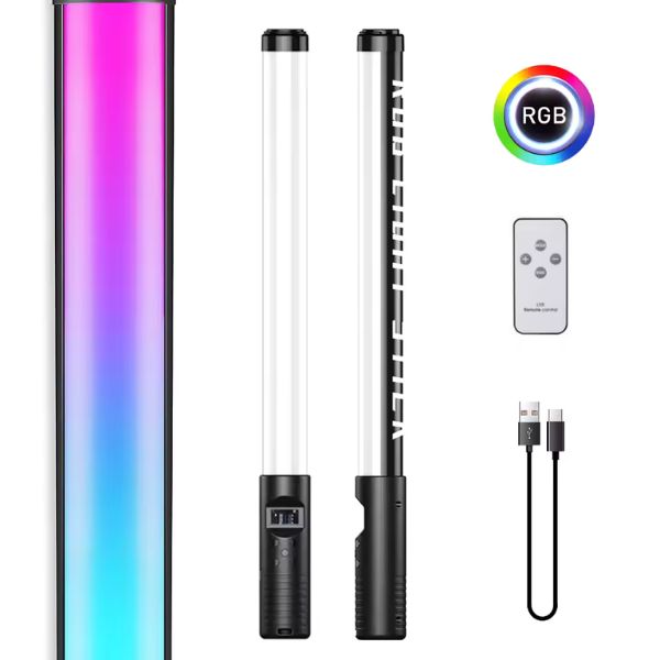 Chroma Pro - Bastão de Iluminação RGB Portátil com Tripé e Controle Remoto, ideal para fotografia e vídeo, iluminação LED multicolorida, leve e fácil de transportar.