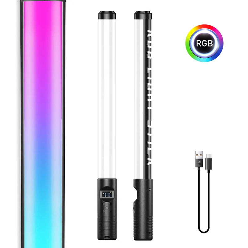 Chroma Pro - Bastão de Iluminação RGB Portátil com Tripé e Controle Remoto, ideal para fotografia e vídeo, iluminação LED multicolorida, leve e fácil de transportar.