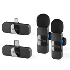 Microfone de lapela sem fio Boya BY-V2 2.4G Digital, compatível com iPhone e iPad, ideal para gravações, entrevistas e podcasts. Design compacto, som profissional e conexão omnidirecional para criadores de conteúdo. Disponível na GangaHub