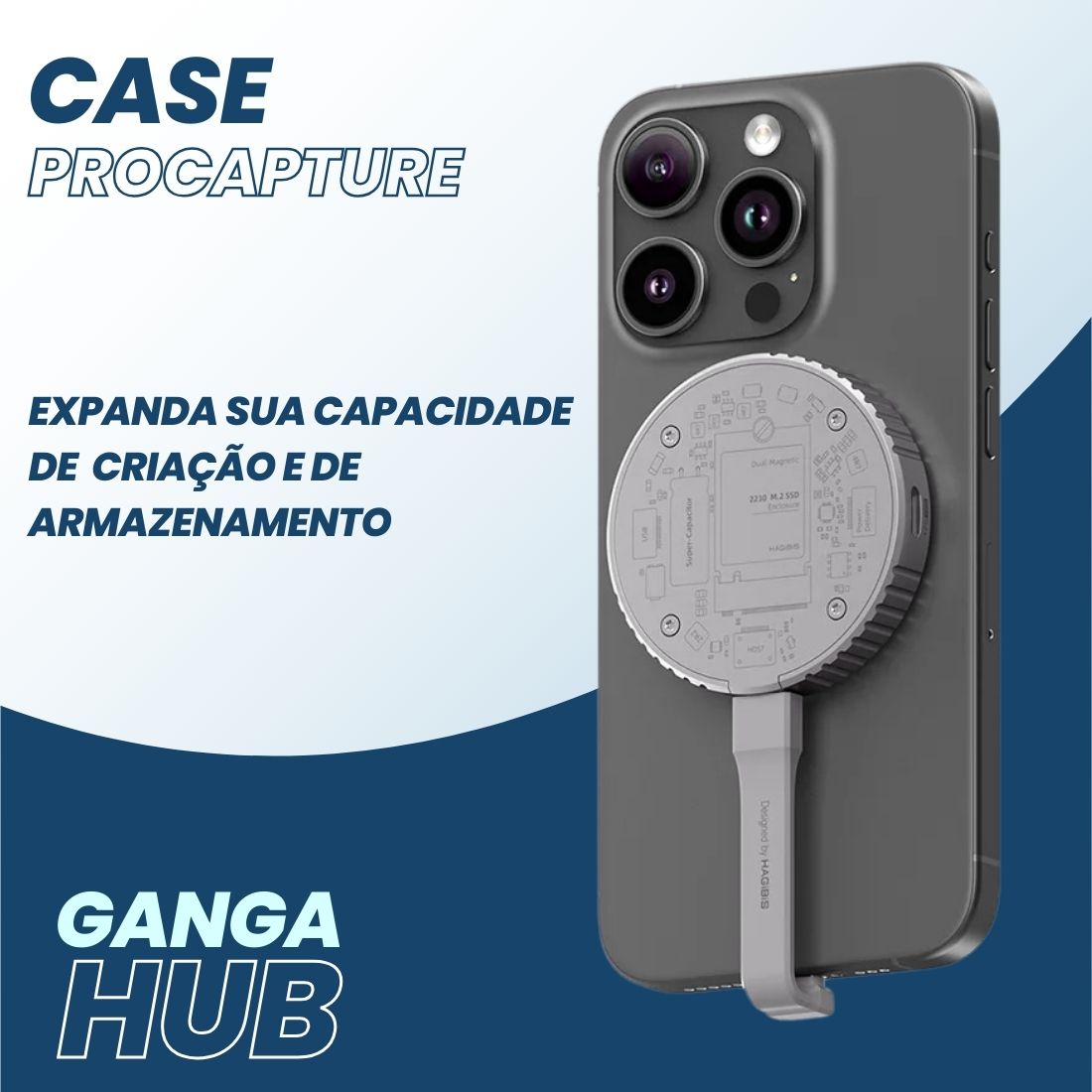 Expanda o armazenamento do seu iPhone 15 com o Case ProCapture. Este case NVMe oferece até 2 TB para vídeos 4K ProRes, ideal para criadores de conteúdo. Com tecnologia USB3.2 Gen2, transfira dados rapidamente. Compatível com MagSafe, é perfeito para fotógrafos e cineastas em movimento.