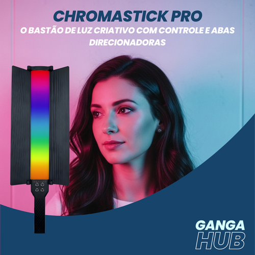 ChromaStick Pro - O Bastão de Luz Criativo com Controle e Abas Direcionadoras