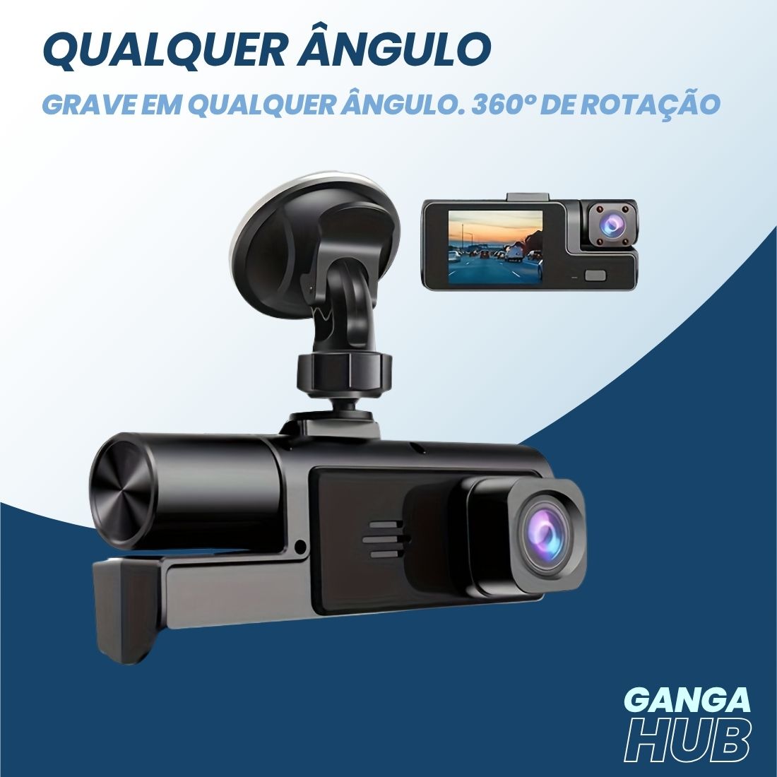 ClarityDrive - Câmera Veicular com Visão Frontal, Interna e Traseira