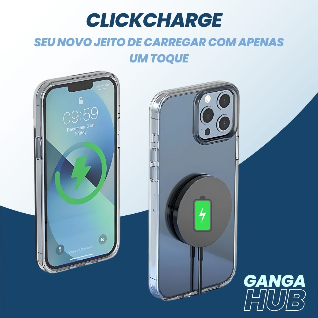 ClickCharge - Carregador magnético carregue com apenas um toque