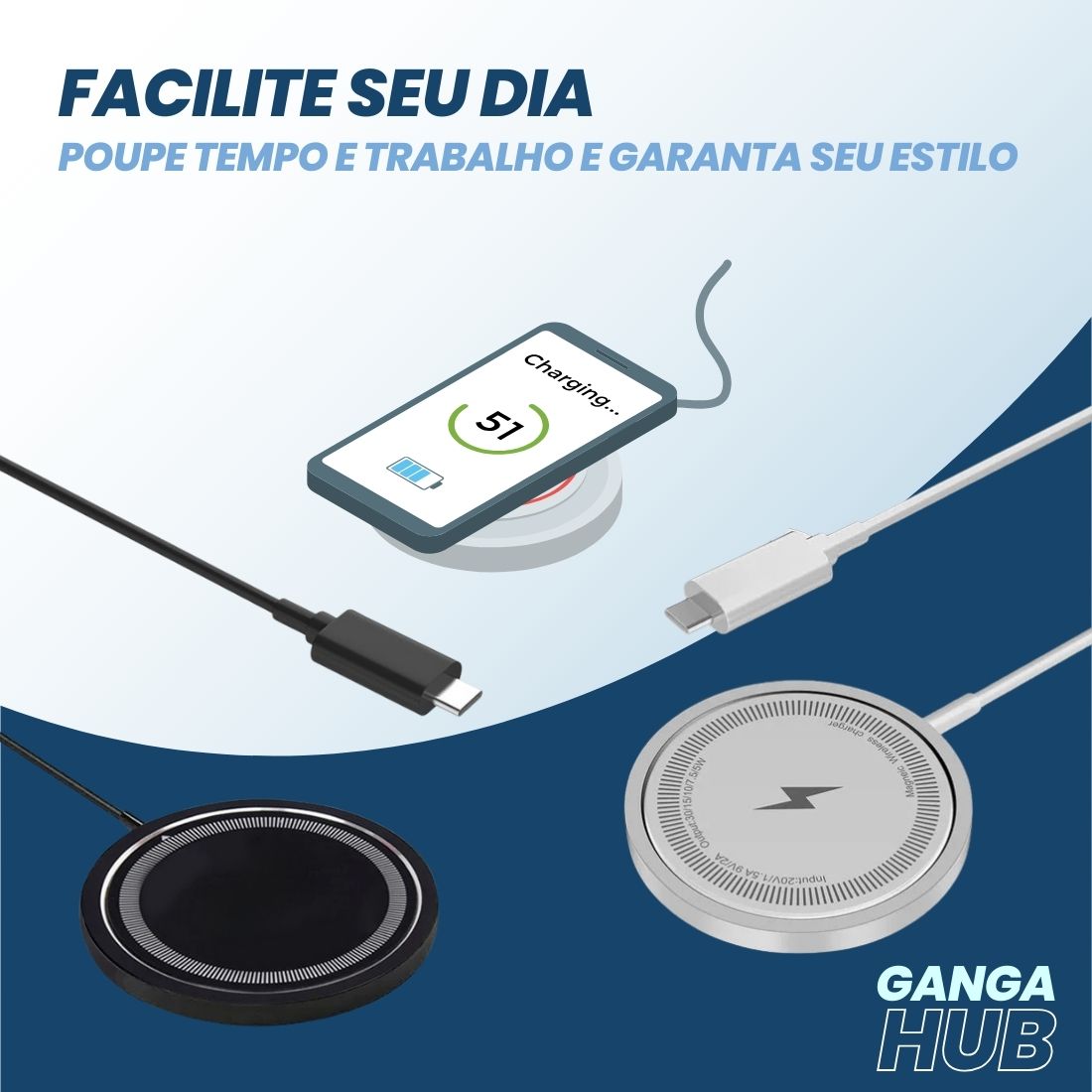 ClickCharge - Carregador magnético carregue com apenas um toque