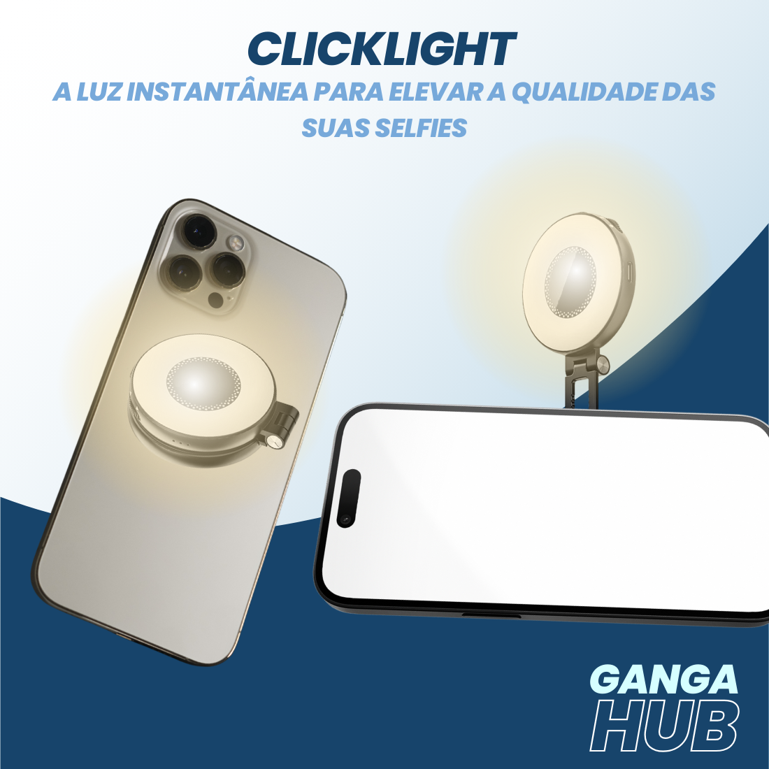 ClickLight -  Luz Portátil para Elevar a Qualidade das Suas Selfies.