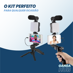 CreatorPro Kit - Tripé, Mini LED e Microfone para Gravações de Vídeos e Lives