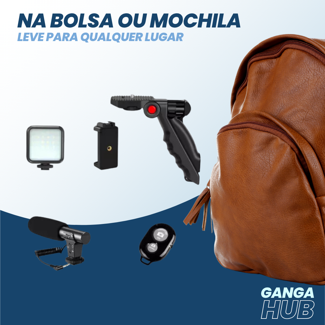 CreatorPro Kit - Tripé, Mini LED e Microfone para Gravações de Vídeos e Lives