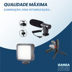 CreatorPro Kit - Tripé, Mini LED e Microfone para Gravações de Vídeos e Lives