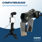 CreatorPro Kit - Tripé, Mini LED e Microfone para Gravações de Vídeos e Lives