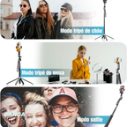 Creator Studio Bronze - Microfone Lapela Sem Fio Magnético e Tripé Cameraman Robô Integrado