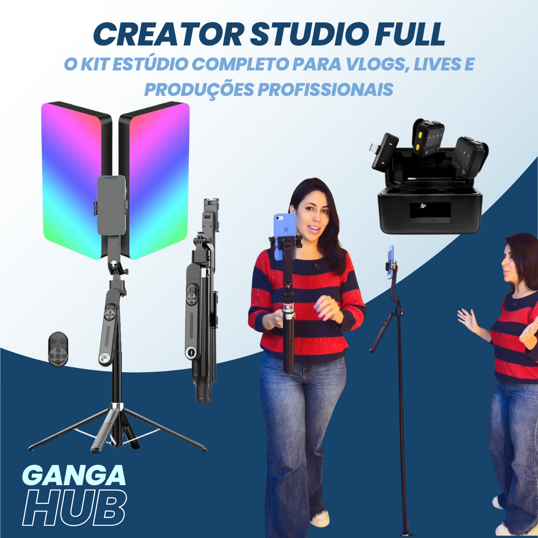 Creator Studio FULL - O Kit Estúdio Completo para Vlogs, Lives e Produções Profissionais