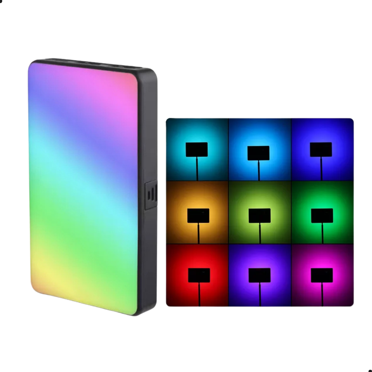 Creator Studio RGB - Tripé Inteligente com IA e Led RGB Portátil que Cabem na Bolsa