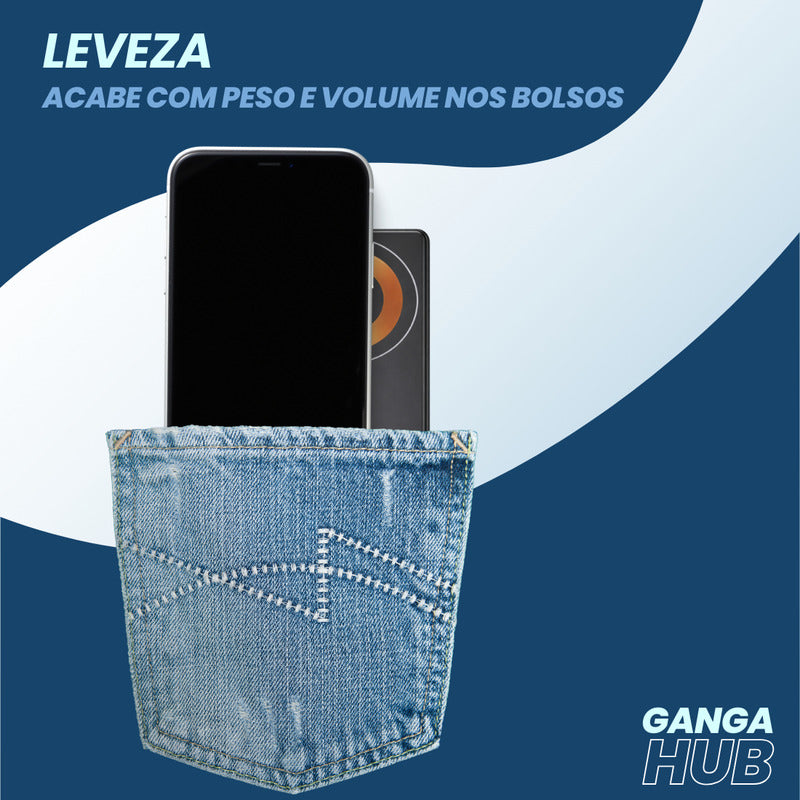 Carregador Power Bank Carregamento Rápido Gangahub Branco