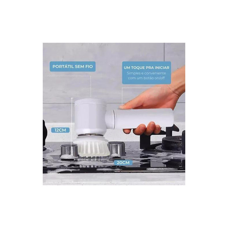 Aparelho Escova Giratória 360º Recarregável Multiuso Limpeza