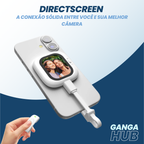 A conexão perfeita para suas selfies! O DirectScreen é o visor MagSafe com fio e tela AMOLED que te conecta à câmera traseira do iPhone. Sem lag, sem bateria.