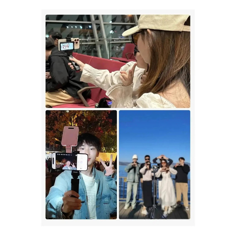 magem do Screen Hub, um espelhador de tela portátil com função de refletor Wi-Fi para celular. Ideal para melhorar fotos com a câmera traseira do smartphone, oferecendo visualização em tempo real. Acessório para criadores de conteúdo, leve e fácil de usar, compatível com dispositivos móveis. Espelhamento de alta qualidade, design compacto e conexão rápida via Wi-Fi. ganga hub