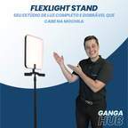 FlexLight Stand - Seu Estúdio de Luz Completo, Dobrável que Cabe na Mochila e sem fio