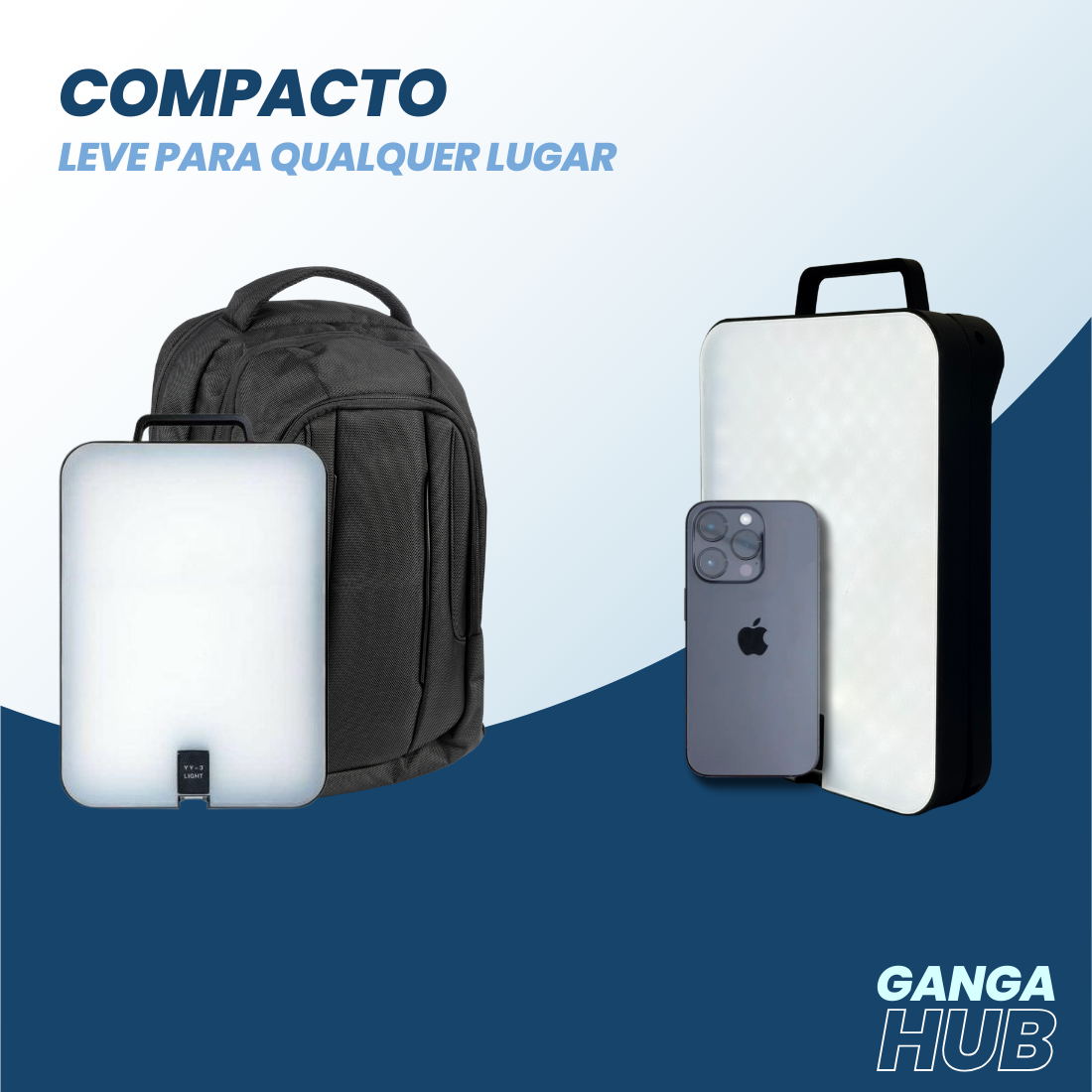 FlexLight Stand - Seu Estúdio de Luz Completo, Dobrável que Cabe na Mochila e sem fio