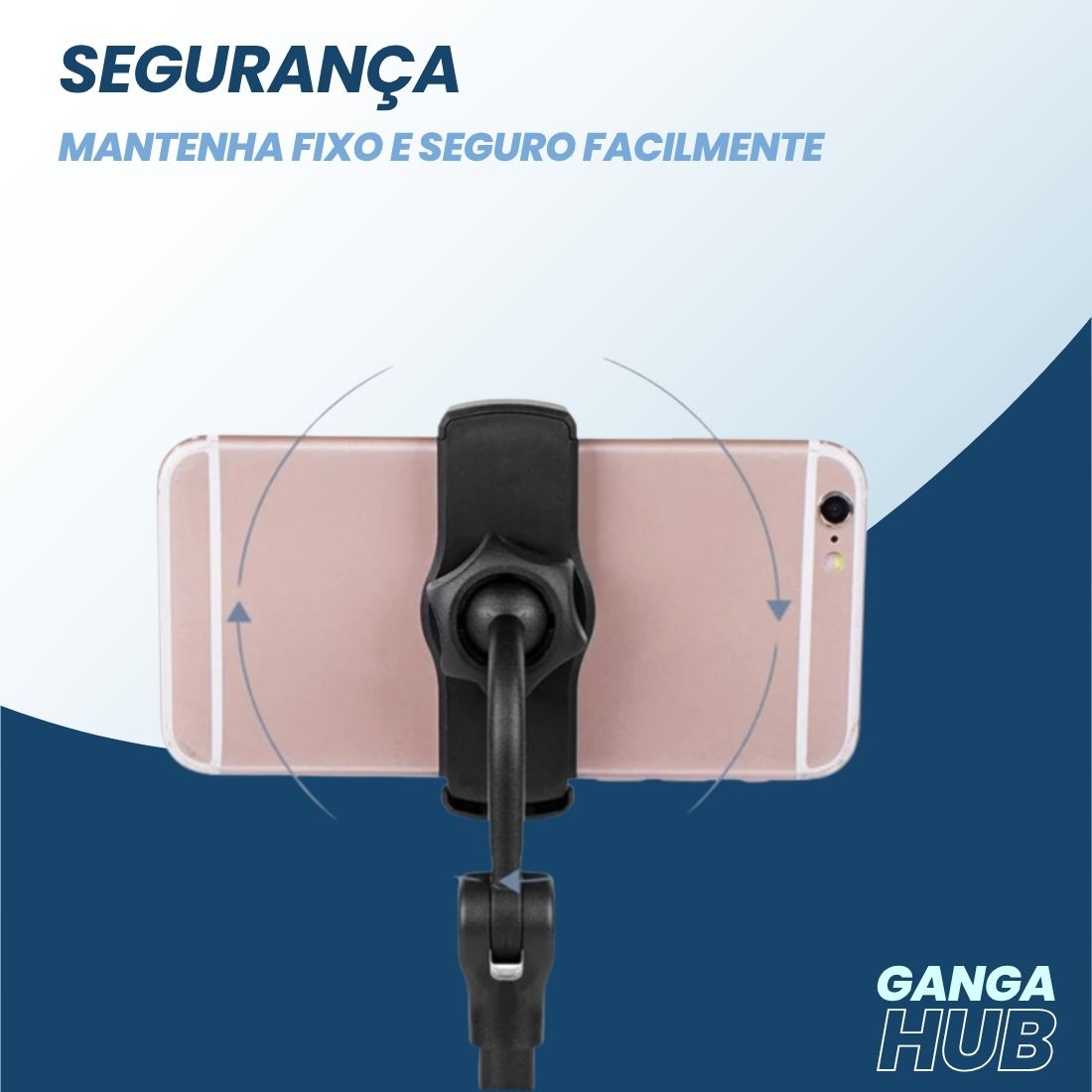FlexStand 360 - Suporte de Mesa Ajustável para Celular com Rotação 360º