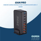 GaN Pro - Hub de Carga Rápida 8 em 1 Carregador USB-C 240W