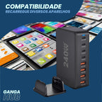 GaN Pro - Hub de Carga Rápida 8 em 1 Carregador USB-C 240W