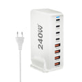 magem do GaN Pro - Hub de Carga Rápida 8 em 1 com Carregador USB-C 240W, apresentando tecnologia GaN para eficiência energética superior. Ideal para carregar laptops, smartphones e tablets com portas USB-C PD e QC3.0. Carregador de alta capacidade para multitasking, disponível na Gangahub. Se destaca pela versatilidade e potência, fornecendo carga rápida e segura para múltiplos dispositivos.