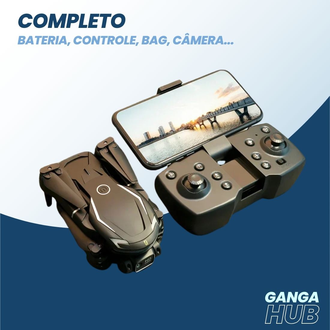 GangaFly V88 - Drone Estabilidade em voo, imagem em alta