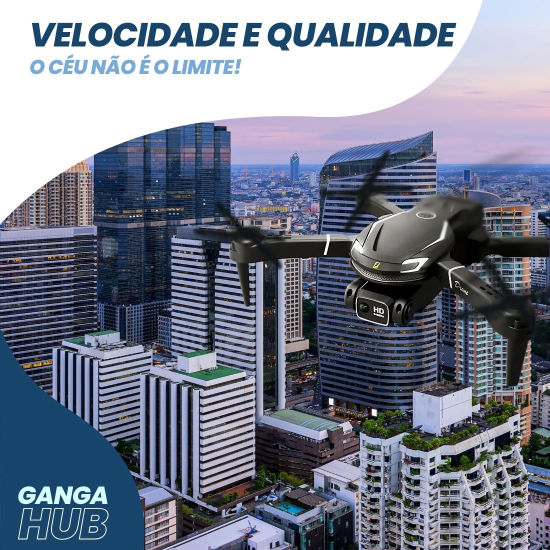 GangaFly V88 - Drone Estabilidade em voo, imagem em alta