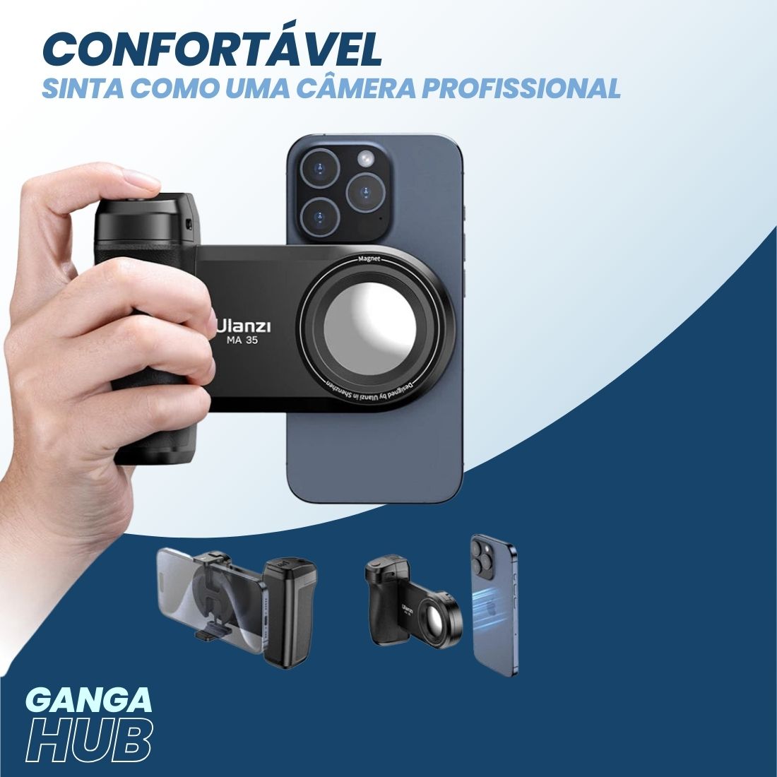 GripMaster - Ulanzi Estabilizador Ergonômico conteúdos vertical e horizontal