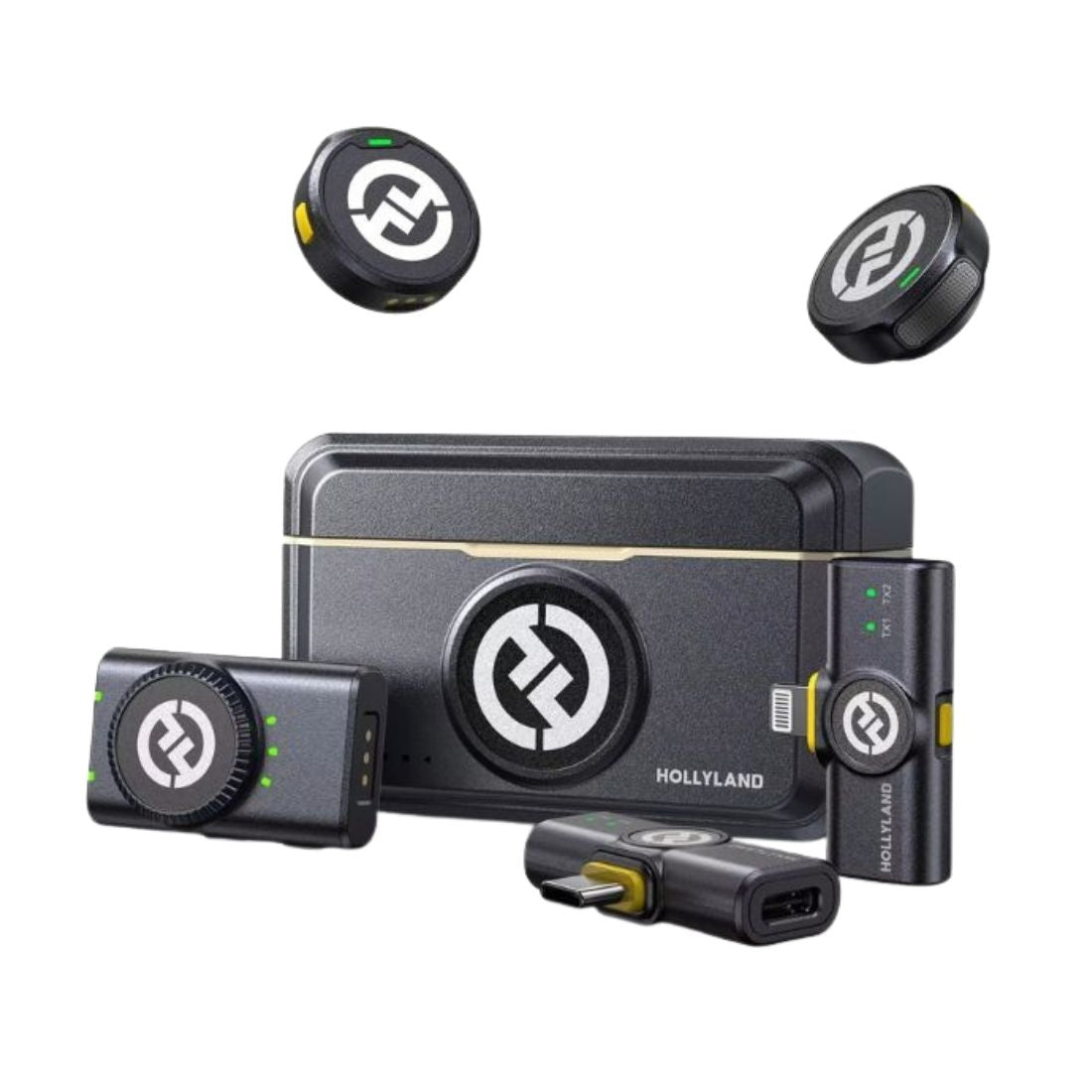 "Microfone de Lapela Sem Fio Hollyland Lark M2 Combo, Eleve a Qualidade das Suas Gravações, 2,4 GHz, Disponível na Gangahub"
