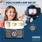 "Microfone de Lapela Sem Fio Hollyland Lark M2 Combo, Eleve a Qualidade das Suas Gravações, 2,4 GHz, Disponível na Gangahub"
